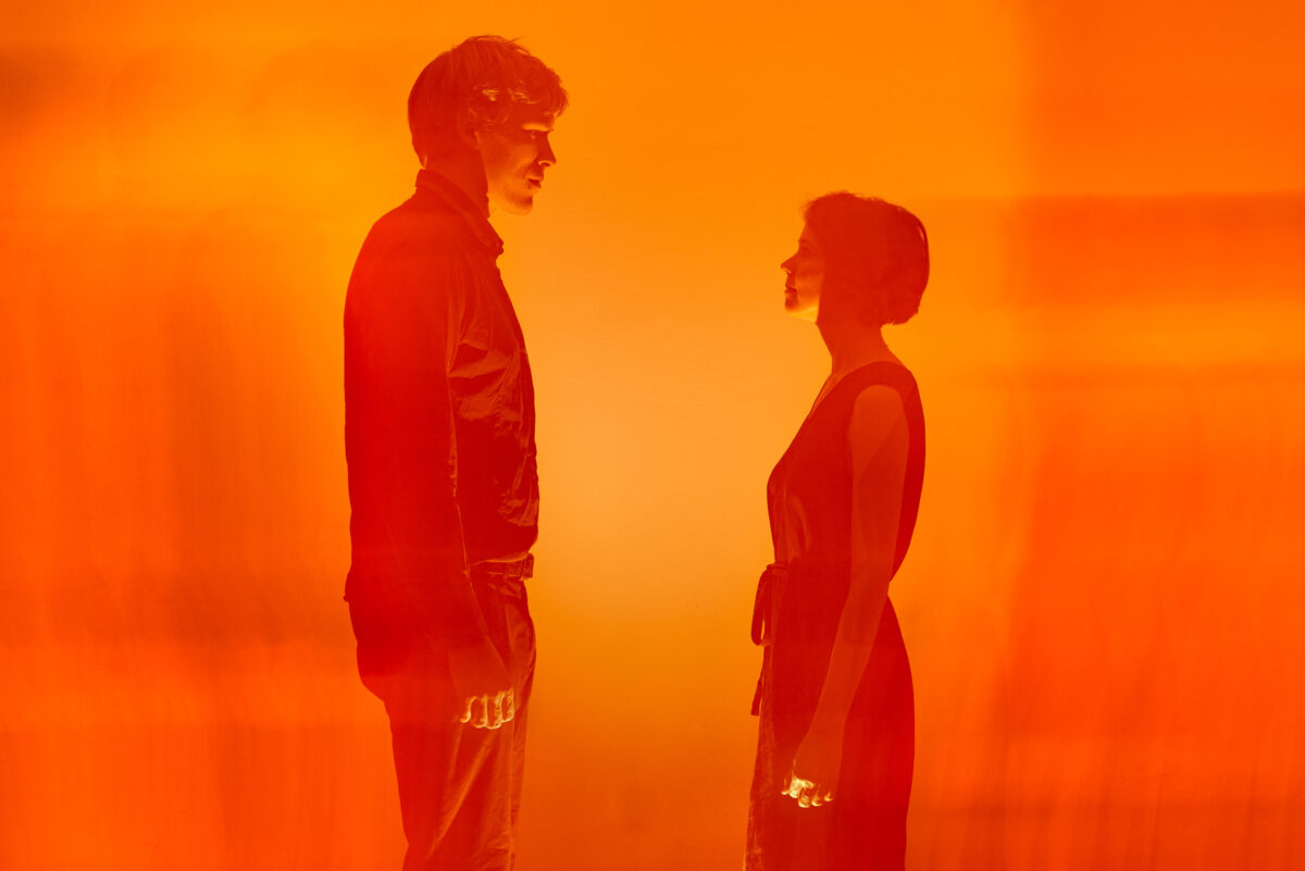 Long exposure photo of a man and a woman