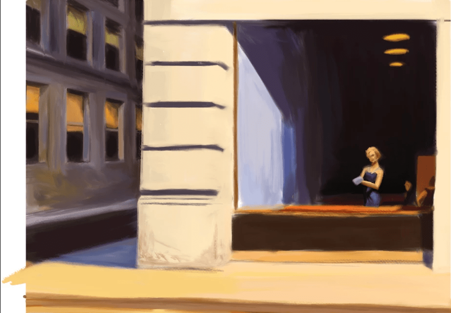 Colour study or Edward Hopper's work
