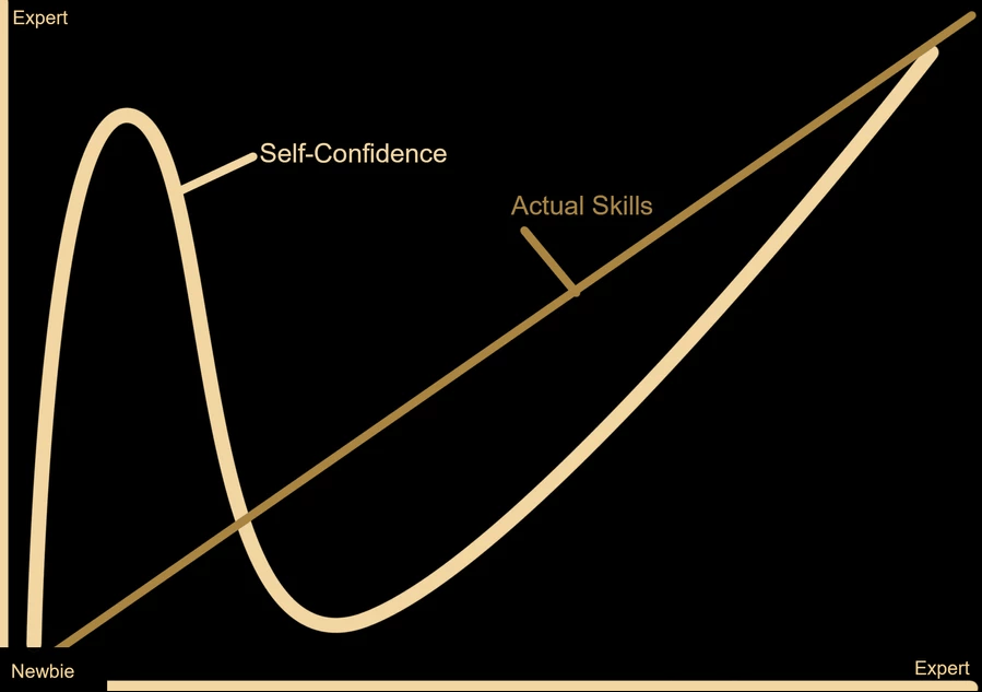 photographer's self-esteem: correlation to the actual skills on a diagram. Daniel-Kruger effect