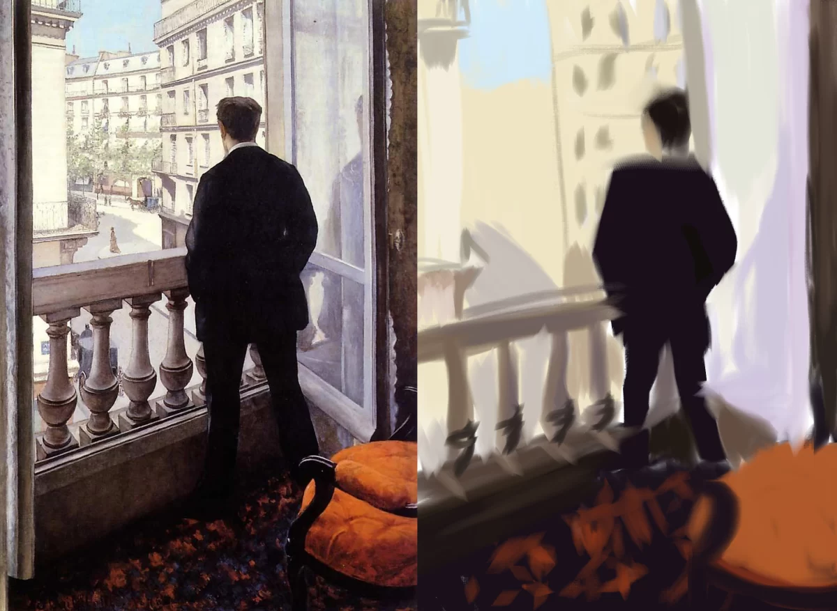 A study of a painting to learn shapes and colours