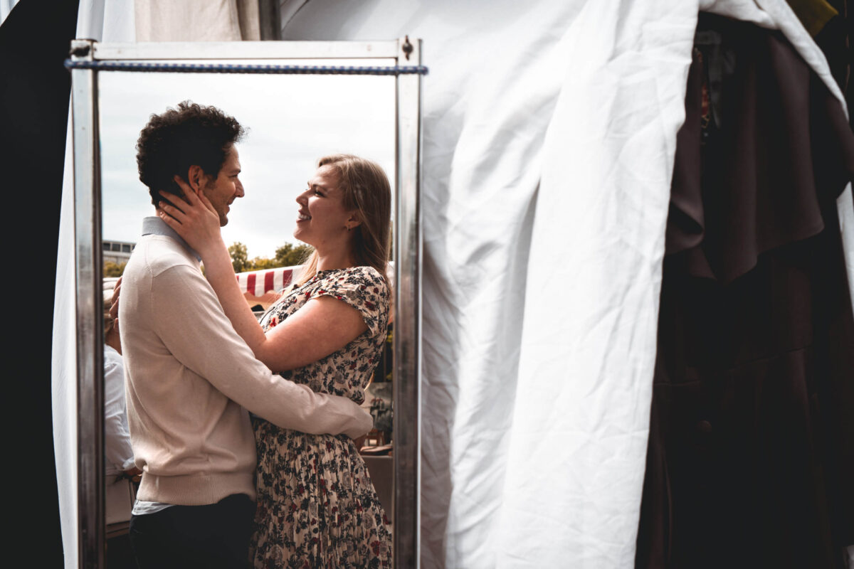 Portrait photography in Berlin A couple in a mirror