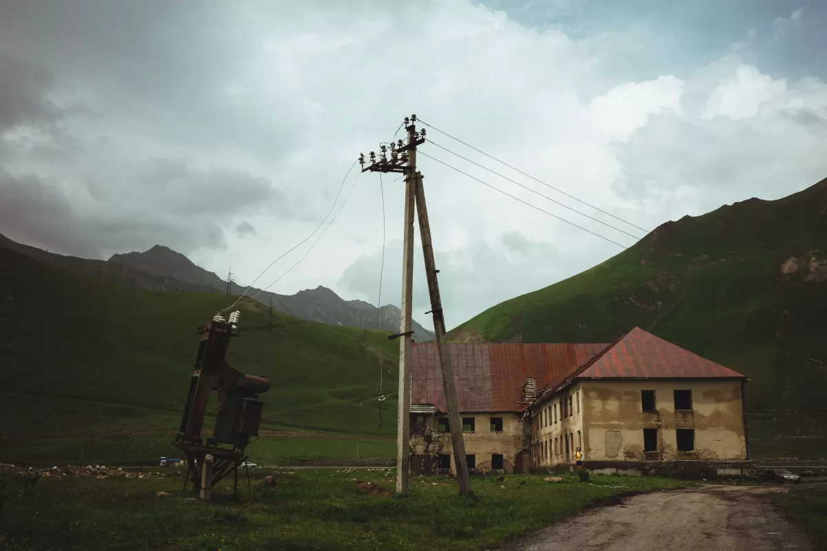 An abandoned building in Georgian mountains. Travel photos of Georgia