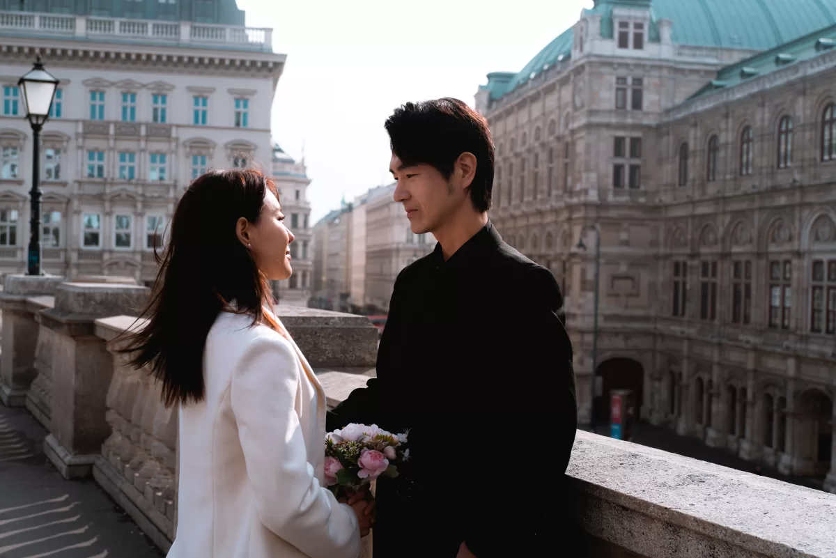 Portrait of a couple in Vienna