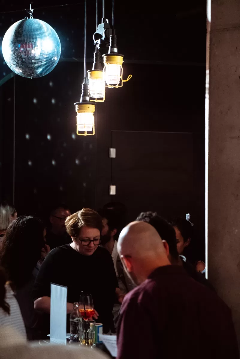 Preparation for a show and event reception with people networking and getting to know each other; photo by photographer in Vienna Fedor Vasilev